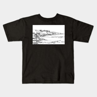 Cornwall Black and White Landscape Kids T-Shirt